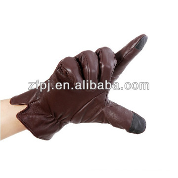 Smartphone touch screen leather glove with high quality sheepskin leather